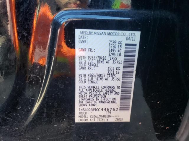 1N6AD0ER9CC446762 Nissan Frontier S 2012. Фото: 9