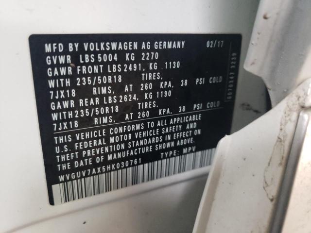 2017 VOLKSWAGEN TIGUAN SPO WVGUV7AX5HK030761