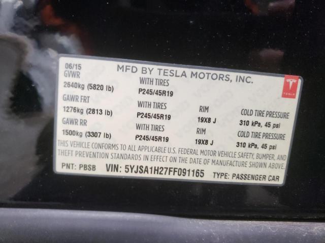 2015 TESLA MODEL S 85 5YJSA1H27FF091165