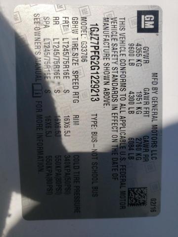 2016 GMC SAVANA G35 1GJZ7PFG2G1229213