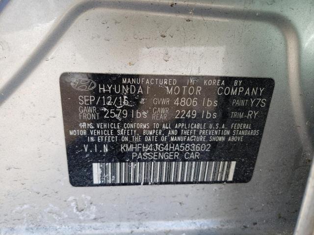 2017 HYUNDAI AZERA LIMI KMHFH4JG4HA583602