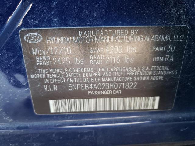 2011 HYUNDAI SONATA GLS 5NPEB4AC2BH071822