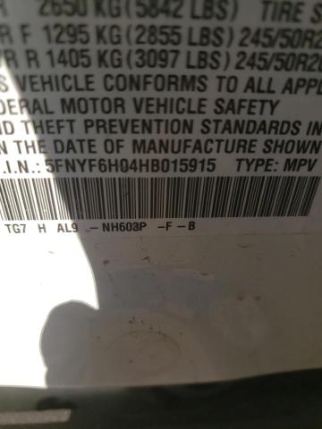 2017 HONDA PILOT ELIT 5FNYF6H04HB015915