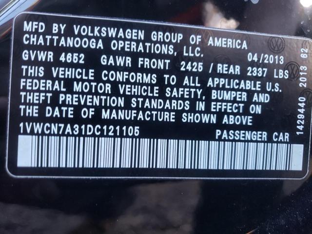 2013 VOLKSWAGEN PASSAT SEL - 1VWCN7A31DC121105