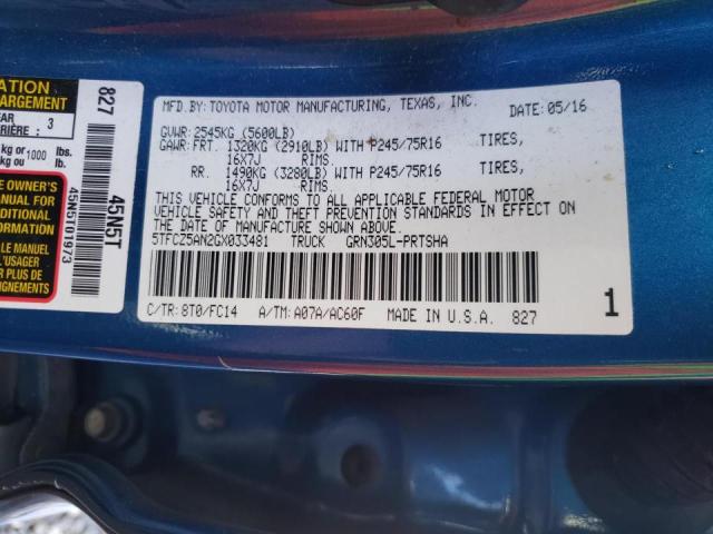 2016 TOYOTA TACOMA DOU - 5TFCZ5AN2GX033481