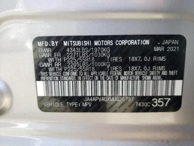 2021 MITSUBISHI OUTLANDER JA4APVAUXMU025737