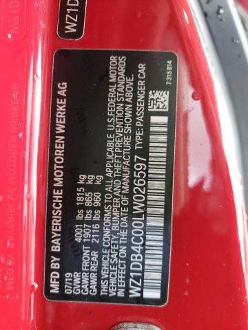 2020 TOYOTA SUPRA BASE WZ1DB4C00LW026597