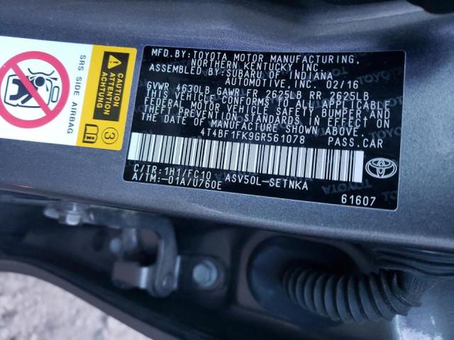 2016 TOYOTA CAMRY 4T4BF1FK9GR561078