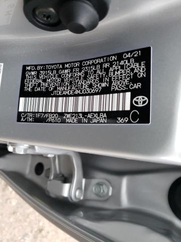 2021 TOYOTA COROLLA LE JTDEAMDE4MJ030697