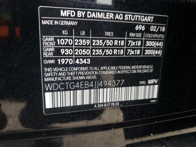 2018 MERCEDES-BENZ GLA 250 WDCTG4EB4JJ494377