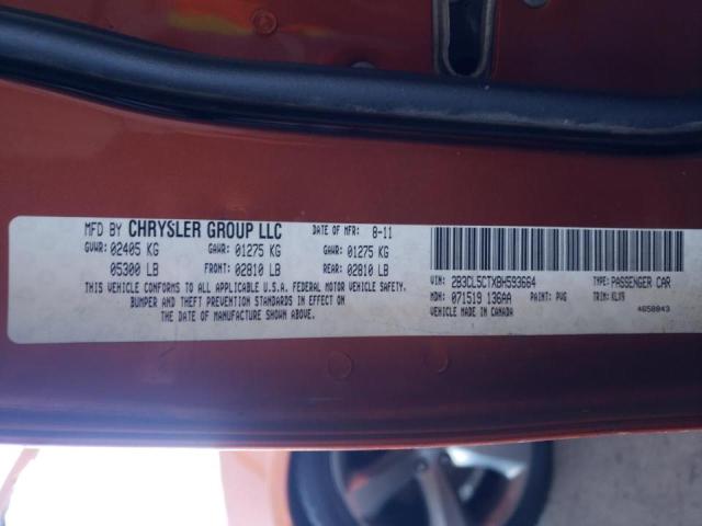 2B3CL5CTXBH593664 Dodge Charger R/ 2011. Фото: 9