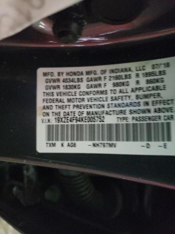 2019 HONDA INSIGHT TO 19XZE4F94KE005752