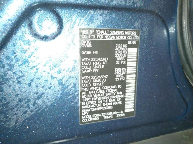 KNMAT2MV1FP539286 Nissan Rogue S 2015. Фото: 9