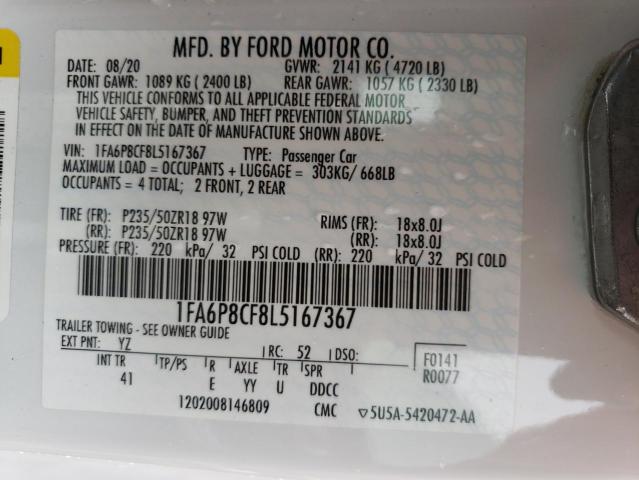2020 FORD MUSTANG GT 1FA6P8CF8L5167367