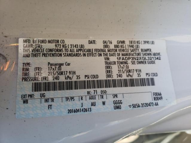 2016 FORD FOCUS TITA 1FADP3N2XGL321342