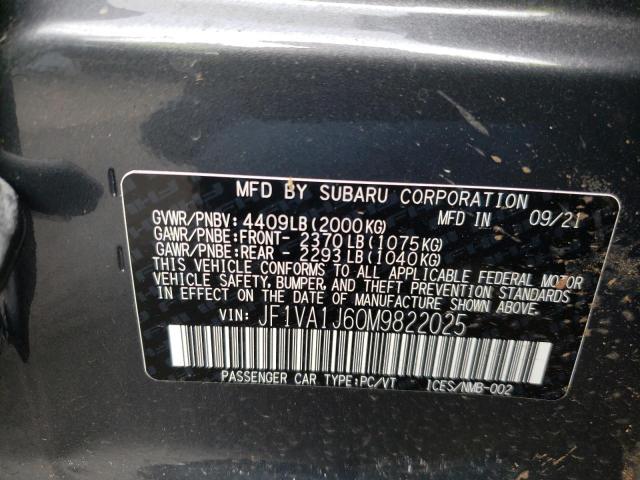 2021 SUBARU WRX LIMITE JF1VA1J60M9822025