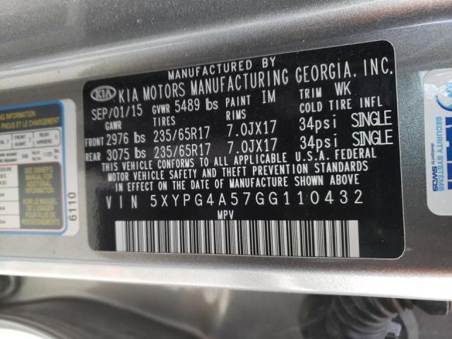 2016 KIA SORENTO LX 5XYPG4A57GG110432