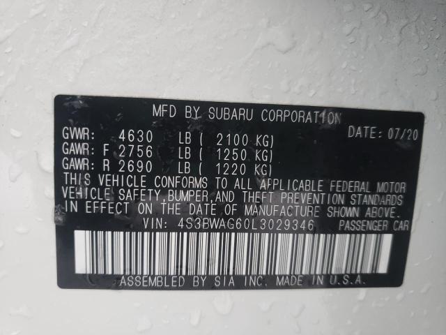 2020 SUBARU LEGACY SPO 4S3BWAG60L3029346