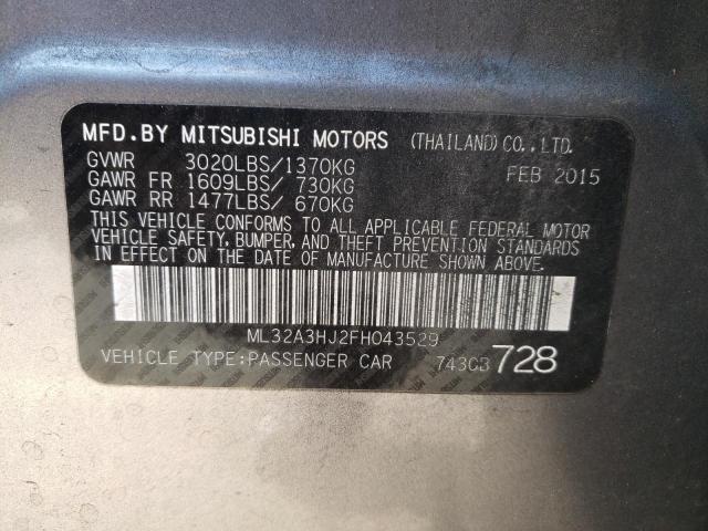2015 MITSUBISHI MIRAGE DE ML32A3HJ2FH043529