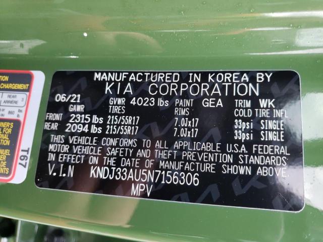 2022 KIA SOUL EX KNDJ33AU5N7156306