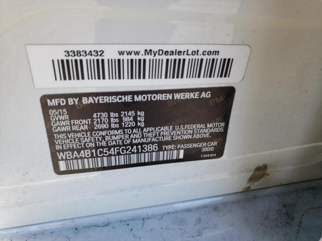 2015 BMW 435 I GRAN WBA4B1C54FG241386