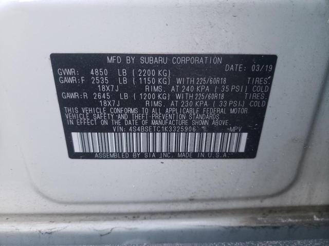 2019 SUBARU OUTBACK TO 4S4BSETC1K3325906