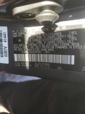 5TDKK4CC6AS295166 Toyota Sienna Ce 2010. Фото: 9