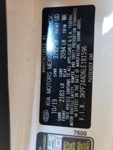 2020 KIA FORTE FE 3KPF24AD6LE181596