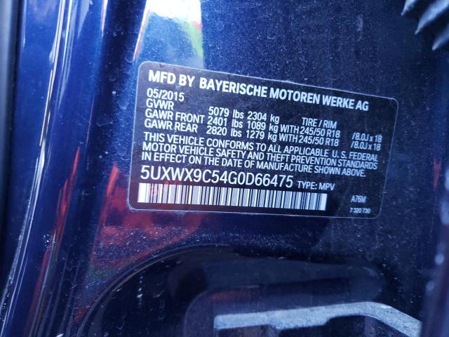 2016 BMW X3 XDRIVE2 5UXWX9C54G0D66475