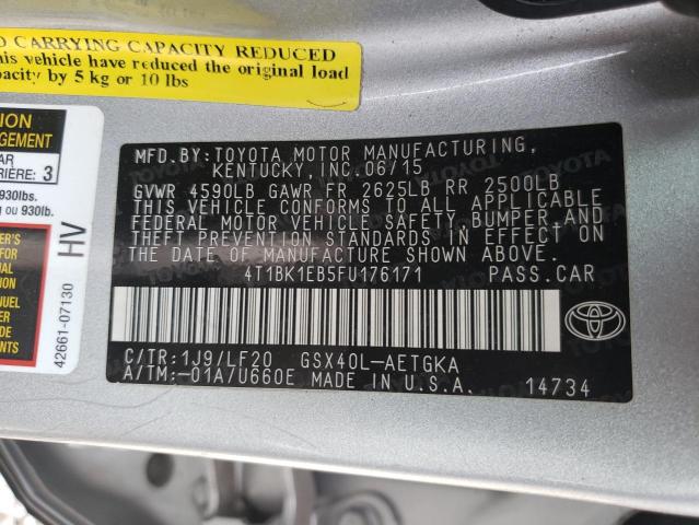2015 TOYOTA AVALON XLE 4T1BK1EB5FU176171