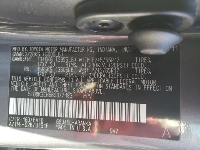 5TDBK3EH6BS077183 Toyota Highlander 2011. Фото: 9