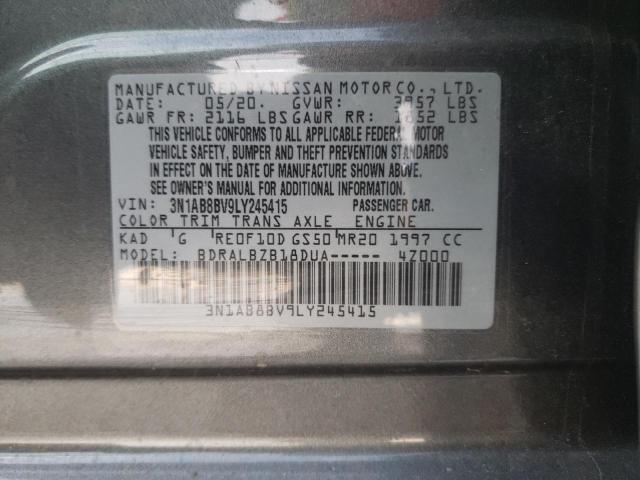 3N1AB8BV9LY245415 Nissan Sentra S 2020. Фото: 9
