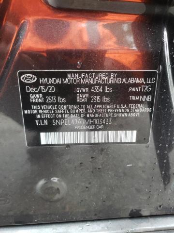 2021 HYUNDAI SONATA SEL 5NPEL4JA1MH103433