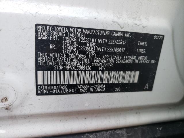 2020 TOYOTA RAV4 XLE 2T3P1RFVXLC089130