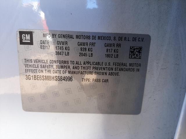 2017 CHEVROLET CRUZE LT 3G1BE6SM8HS584996