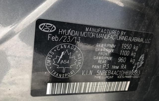 2013 HYUNDAI SONATA GLS 5NPEB4AC1DH699583