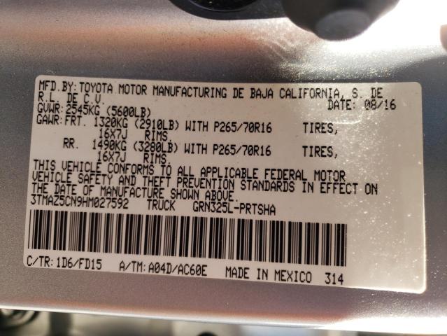 2017 TOYOTA TACOMA DOU 3TMAZ5CN9HM027592