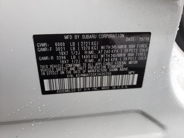 2019 SUBARU ASCENT PRE 4S4WMAFD5K3436256