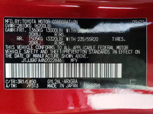 2022 LEXUS RX 450H L JTJJGKFA4N2022846