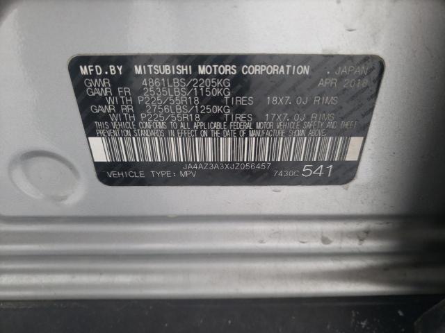 2018 MITSUBISHI OUTLANDER JA4AZ3A3XJZ056457