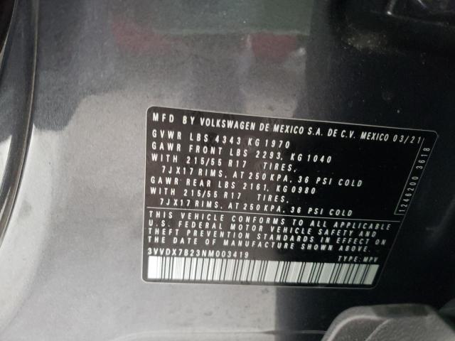 2022 VOLKSWAGEN TAOS S 3VVDX7B23NM003419