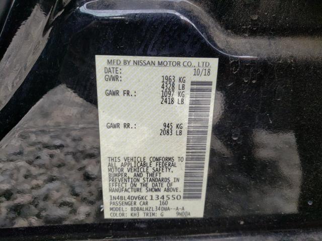 2019 NISSAN ALTIMA SV 1N4BL4DV6KC134550