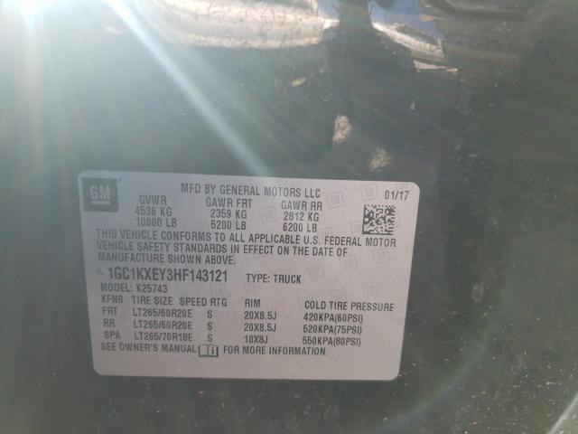 2017 CHEVROLET SILVERADO 1GC1KXEY3HF143121