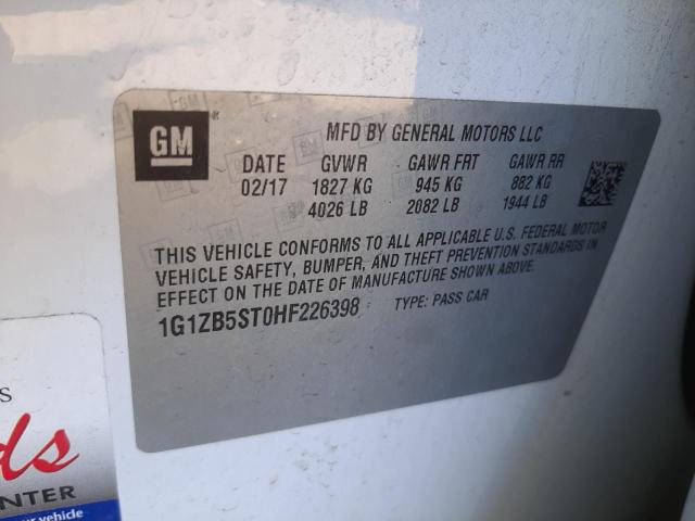 2017 CHEVROLET MALIBU LS 1G1ZB5ST0HF226398