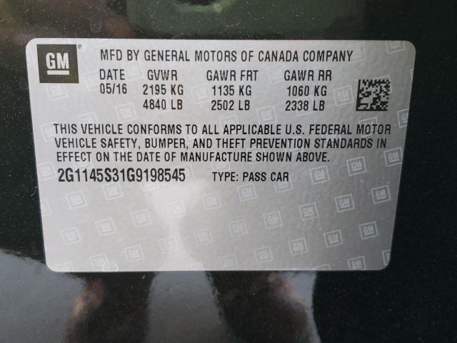 2016 CHEVROLET IMPALA LTZ 2G1145S31G9198545