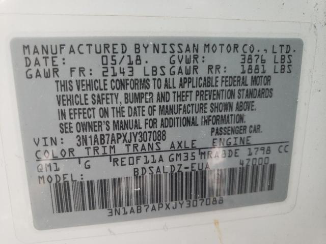 2018 NISSAN SENTRA S 3N1AB7APXJY307088
