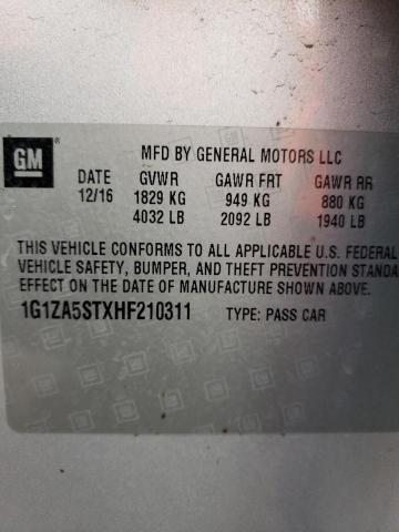 2017 CHEVROLET MALIBU L 1G1ZA5STXHF210311