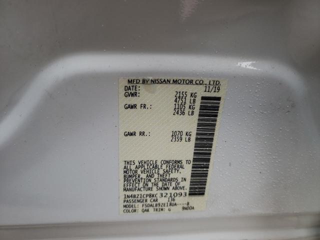 2019 NISSAN LEAF S PLU 1N4BZ1CP8KC321093