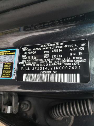 2021 KIA K5 LXS 5XXG14J21MG007451
