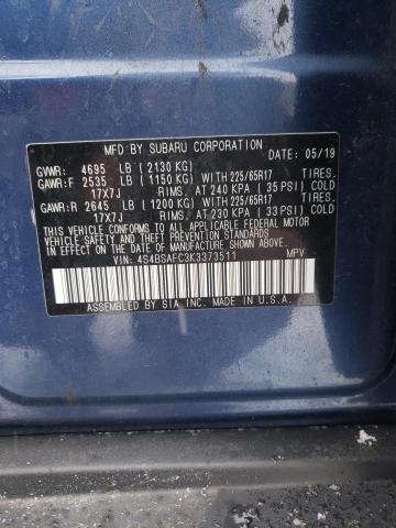2019 SUBARU OUTBACK 2. 4S4BSAFC3K3373511